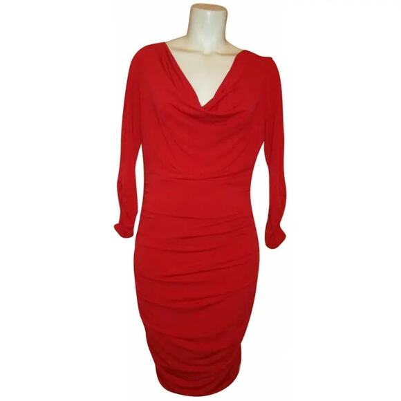 BOSTON PROPER -NWT- Black Cowl Neck Jersey Knit Career Dress | 8 - Picture 11 of 11